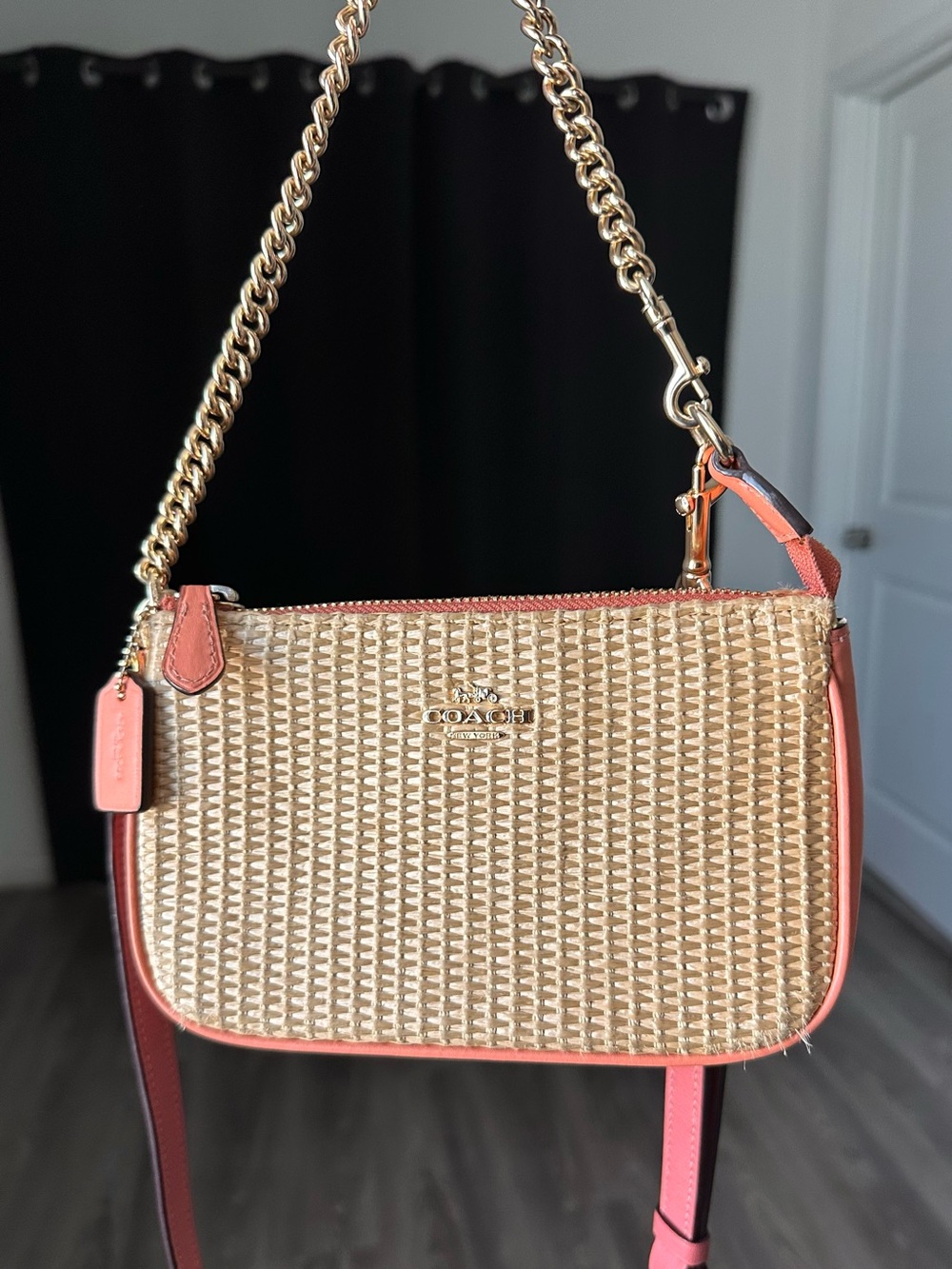 Coach Nolita 19 Woven Straw Shoulder/Crossbody Bag